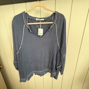 New Free People We The Free Blue Longsleeve Shirt Size XS
